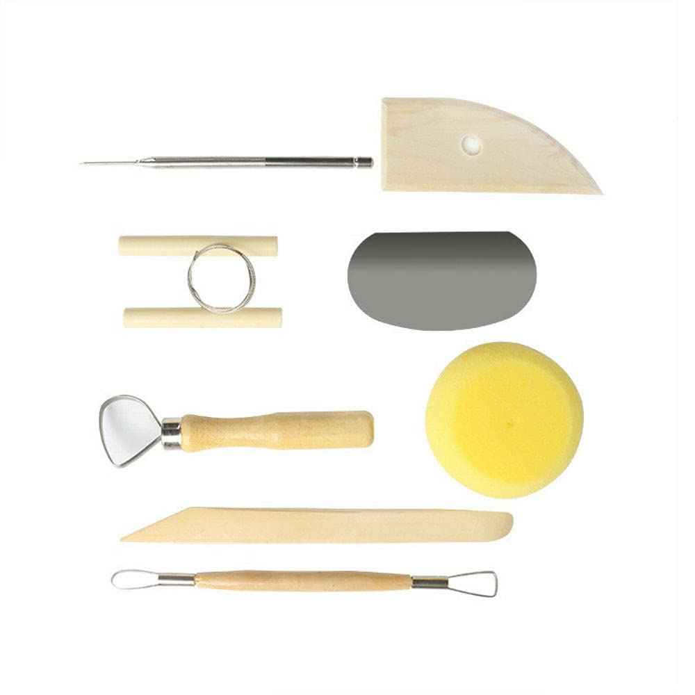 8pc Pottery Sculpting Tool Kit Ceramic Modelling Wheel Throwing Starter Set UK
