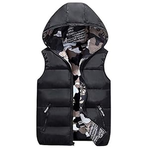 AIEOE Winter Vest met Capuchon Kinderen Jongens Meisjes Camouflage Mouwloos Jack Omkeerbaar Gewatteerd Vest