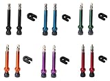 Universal 44mmTubeless Presta Valve Stem | PAIR w/ Valve Key - 6 color options! | works w/ Stans No Tubes, Mavic, Shimano & MORE