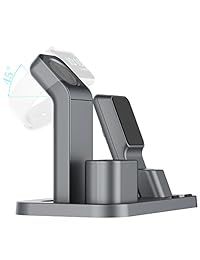 Soporte de carga compatible para Apple Watch, 3 en 1, soporte para relojes compatible con Airpods iWatch Series 4 3 2 1, iPhone Xs, Xs Max, Xr, X, 8 (Gray)