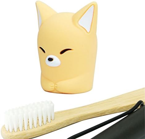 MIKEEP Chikachika Toothbrush Holder Cute Animal Design Platinum Silicon Fox