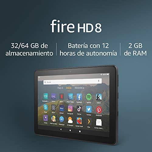 Tablet Fire HD 8, pantalla HD de 8 pulgadas, 32 GB (Negro) - Con publicidad 2 41meR%2BYSjeL. AC
