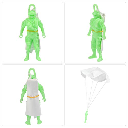 BUYGOO 12Pcs Toy Parachute, Glow in The Dark Paratrooper with Parachute Toys Set, Tangle Free Throwing Hand Throw Parachute Army Man Toss It Up and Watching Landing Outdoor Toys for Kids - Thumbnail 5