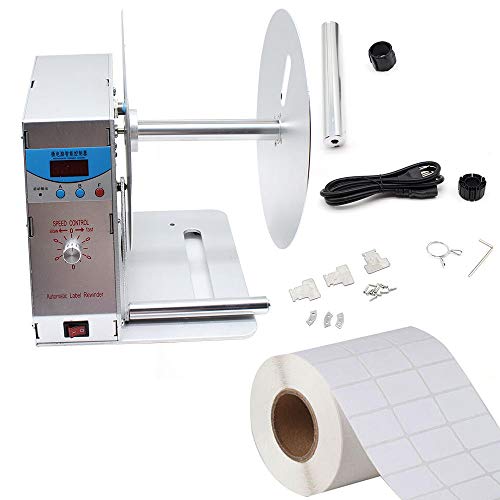 Label Rewinder Machine, Adjustable Speed Digital Automatic Label Rewinder Tags Industry Electric Labeling AC110V US Stock