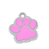Housweety 10PCs Silver Tone Enamel Dog' Paw Charm Pendants 18x17mm