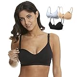 HOFISH 3 Pack Seamless Clip Down Deep V Neck Push Up Nursing Bra Maternity Bras 3PACK Inlcuding Extenders & Clips