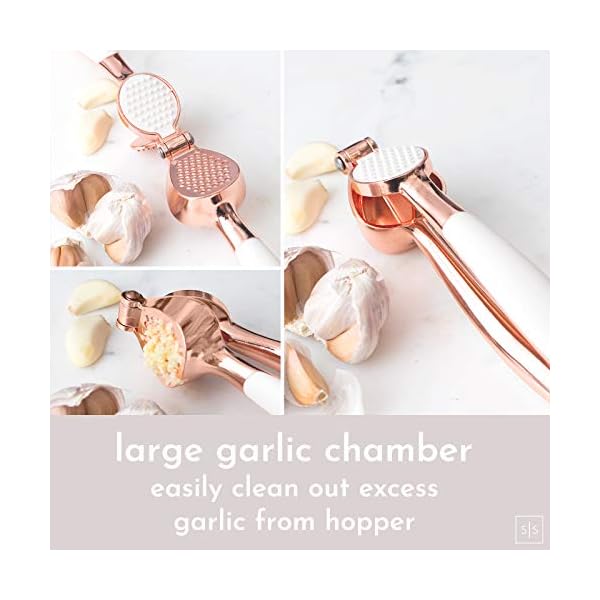 White & Copper Kitchen Tools and Gadgets, Luxe 8PC Cooking Tools and Gadgets with AntiSlip