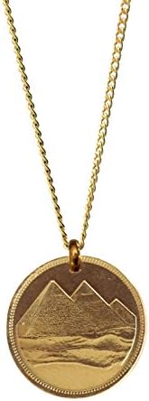 Men's Authentic Pyramids of Giza Coin Necklace from Egypt (1984)