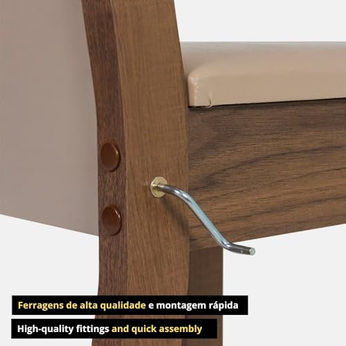 Madesa Kit con 6 Sillas de Comedor 4280 - Marrón/Crema/Beige