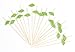 PuTwo Cocktail Picks Handmade Bamboo Toothpicks 100ct 4.7” Green Leaves
