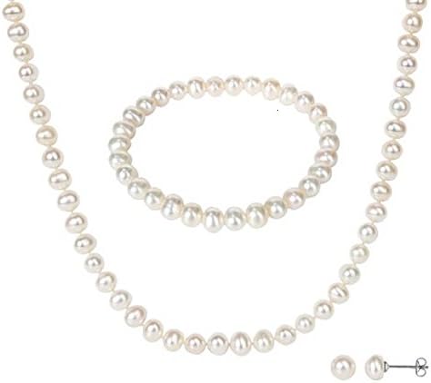 Girls Cream Imitation Pearl Set, Girls Bracelet, Girls Necklace, Girls Earrings, Great for First Communion, Easter, Sunday Church or Birthday.