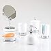 iDesign York Ceramic Disposable Paper and Plastic Cup Dispenser Holder for Master, Guest, Kids' Bathroom Vanity and Countertops, 2.5