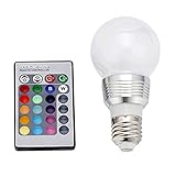 HDE Multi-Setting Energy Efficient 5 Watt Color Changing Frosted E27 LED Light Bulb with Wireless Remote
