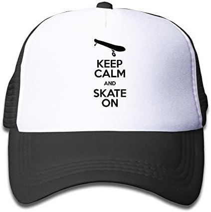 Kid's Keep Calm and Skate On Wordmark Stretch Fit Cap