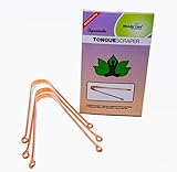 Wonder Care - 100% Copper Tongue Scraper/cleaner Ayurvedic Antibacterial for Optimal Oral Hygiene (3 Pieces)