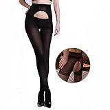 Crotchless Warm Pantyhose For Women, Control Top Opaque Tights, Open Crotch Tights For 120D