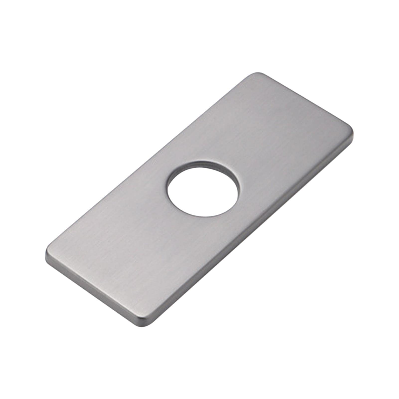 Jiakalamo Kitchen Sink Hole Plate Stainless Steel Hole Cover Plate Rectangular Lid Plate for Bathroom Kitchen Sink Faucet (Grey)