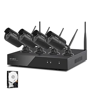 Image of xmartO Expandable Wireless Security Camera System Outdoor 8CH 960p HD NVR with 4pcs 960p 1.3MP Wireless IP Cameras and 1TB HDD, Auto-Pair, NVR Built-in with WiFi Router, 80ft IR and Easy Remote View