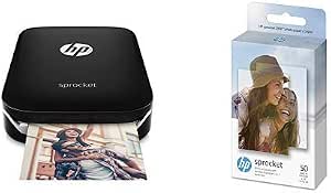 Amazon.com: HP Sprocket - Impresora fotográfica portátil, imprime fotos de  redes sociales en papel adhesivo de 2 x 3, negro (X7N08A) con papel  fotográfico 50 hojas (negro) : Electrónica