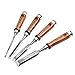 Chisel Set Woodworking 4pc Wood Chisel Tool Sets Chrome Vanadium Steel Woodworking Chisels Set with Walnut Handle 1/4