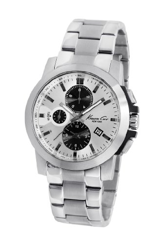 Kenneth Cole New York Men's Sport' Quartz Stainless Steel Dress Watch, Color:Silver-Toned (Model: KC9181)