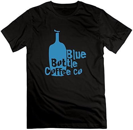 Men Blue Bottle Beverage Coffee Drink Cotton Crew Neck Tshirt