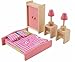 Glamorway Baby Kids Play Pretend Toy Design Wooden Doll Furniture Dollhouse Miniature Toy Children Gifts for Bedroom