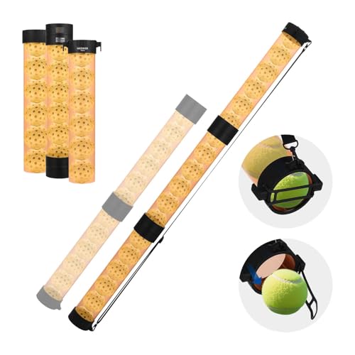 NEEWER Ball Retriever Tube Hopper for Tennis Balls & Pickleballs, Detachable Section No Bending Pickup Picker Upper Collector with Stopper & Shoulder Strap