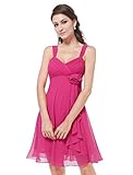 Ever-Pretty Women's Ruched Bust Flower Empire Waist Short Bridesmaids Dress