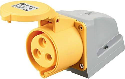 K9232YEL 32AMP IP44 2P+E Socket Surface Angled 130VOLT