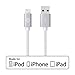 LABC Apple-Certified MFi Lightning Cable Sync & Charge Cable Aluminum Caps Nylon Cable 4 ft / 1.2m iPhone Lightning Cable Charging Cord Nylon Braided Apple USB Cable Data Sync Cable 8 Pin Cable for iPhone 5/5s/5c 6s 6s Plus iPad iPod 5G (LABC-505 SILVER)