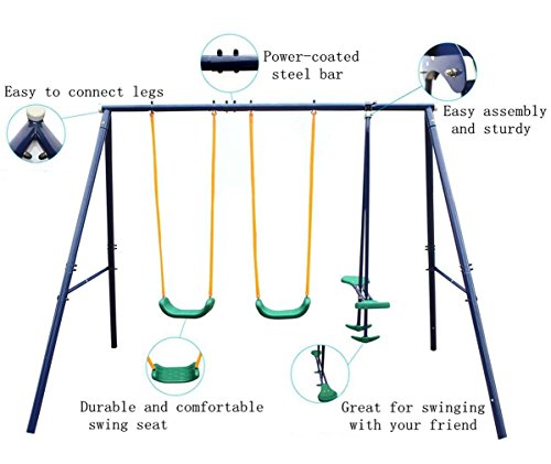 KLB Sport A-Frame Metal Swing Set - Thumbnail 4