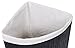 BirdRock Home Corner Laundry Hamper with Lid and Cloth Liner - Bamboo - Black - Easily Transport Laundry Basket - Collapsible Hamper - String Handles