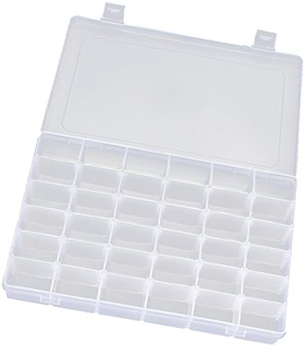Jewelry Box Organizer Storage Container with Adjustable Dividers - Clear Plastic - 36 Grids
