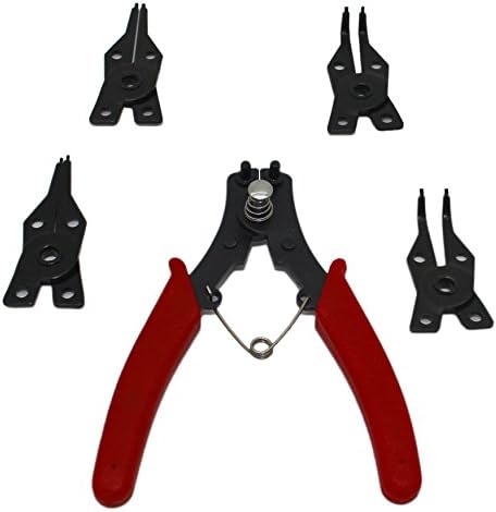 5 Piece Snap ring Pliers with Interchangeable Jaws
