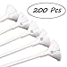Etmact 200 Pieces 12.5 Inch Plastic White Balloon Sticks with Cups for Wedding, Holidays, Party Decor
