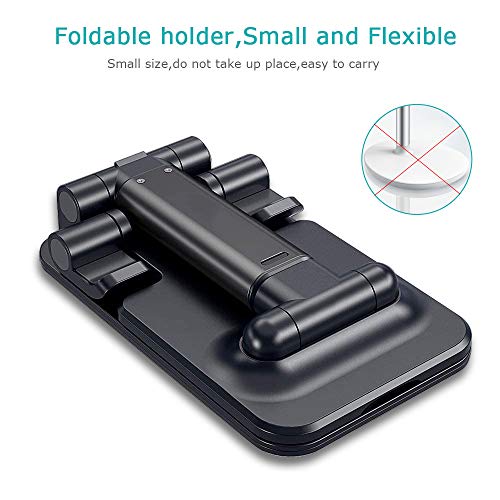 I love e iFecco Universale Supporto Dock, Porta Cellulare da Tavolo Regolabile per Tablet/Telefono Regolabile e Antiscivolo, Supporto Smartphone Compatibile con iPhone, Samsung, Huawei, Kindle (Nero)