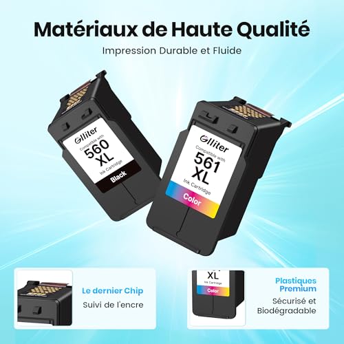 PG-560 XL CL-561 XL PG 560XL CL 561XL Ink Cartridges Replacement for Canon Cartridges 560 561 Multipack for Pixma TS5350i TS7450i TS7450a TS7451i TS5351i TS5350 (Black Colour)