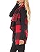 SocoToo Women's Color Block Lapel Open Front Sleeveless Plaid Vest Cardigan with Pockets (Red, X-Large)