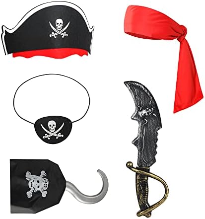Set De Accesorios Pirata Negro | Pañuelo Y Cinturón Para Disfraces Halloween Y Carnaval