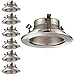 TORCHSTAR 4 Inch Stylish Decor Recessed Light Trim, Metal Step Baffle Trim, Fit Halo/Juno Remodel Recessed Housing, 4 Inch Can Light Trim for PAR16, PAR20, BR20, Satin Nickel, Pack of 6