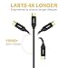 USB C Cable Type C to USB A 3.0 Braided Nylon Charging Cable with Gold-Plated Connectors and Real Leather Cable Tie for MacBook Pro 2016, Google Pixel, OnePlus 3, LG G5, etc by YONTEX (2PACK Black)