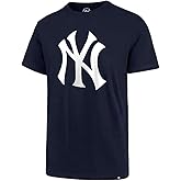 47 MLB Men's Imprint Match Team Color Primary Logo Word Mark T-Shirt (New York Yankees Navy, Small)