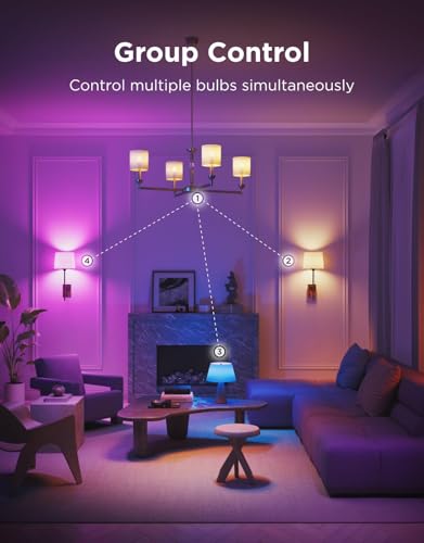 Govee Smart Light Bulb E14, RGBWW LED Lamp, Works with Matter, Alexa, Google Assistant, Smart Bulb E14 Light Bulb 450 LM, Dimmable with 16 Million DIY Colours, 54 Scenes, Pack of 4