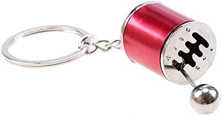 TunerGear Stick Shift Gear Shift 6-Speed Manual Transmission Keychain Keyring (Red)