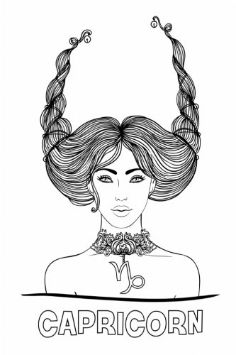 Color My Cover Horoscope Girl Journal - Capricorn: 100 page 6" x 9" Ruled Notebook: Coloring Journal, Blank Notebook, Blank Journal, Lined Notebook, ... (Color My Cover Birthday Journals) (Volume 1)