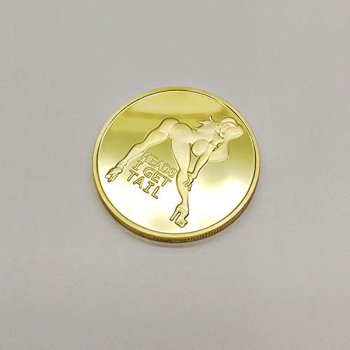 Sexy Stripper Pin Up Good Luck Heads Tails Challenge Coin - Gift for Men, Jewelry Quality - Thumbnail 4
