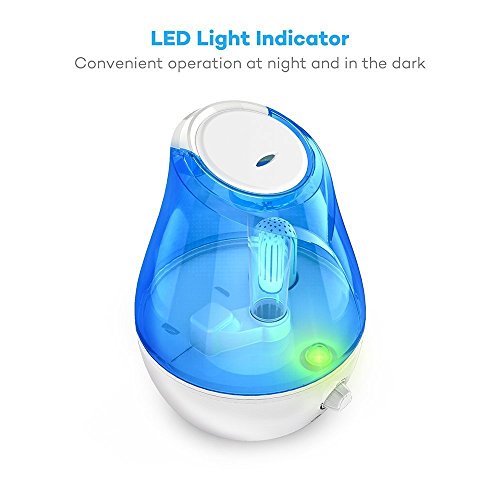 image for TaoTronics 3.5L Cool Mist Humidifier Quiet and Waterless Protection fo