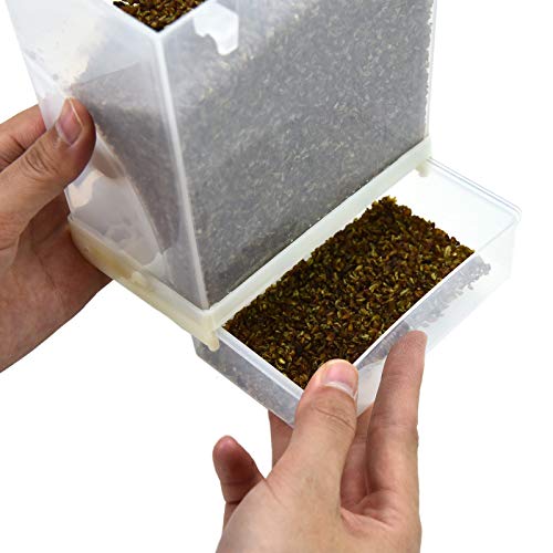 Timoo No Mess Bird Feeder for Cage Automatic Parakeet Feeder Cage Accessories, Load 14oz Feed - Thumbnail 4