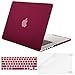 MOSISO Case Only Compatible with MacBook Pro Retina 13 inch (Models: A1502 & A1425) (Older Version Release 2015 - end 2012), Plastic Hard Shell Case & Keyboard Cover & Screen Protector, Wine Red